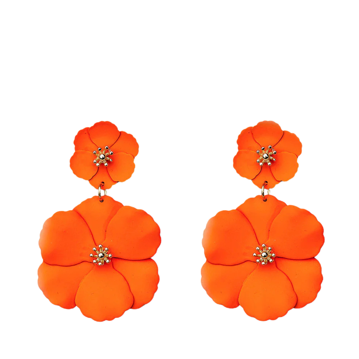Flowe Twin Earrings - Orange Mat