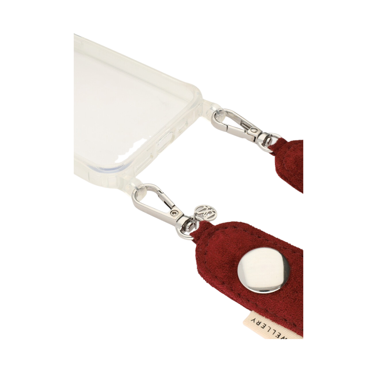 Phone cord suede studs burgundy - 275 Dark Red