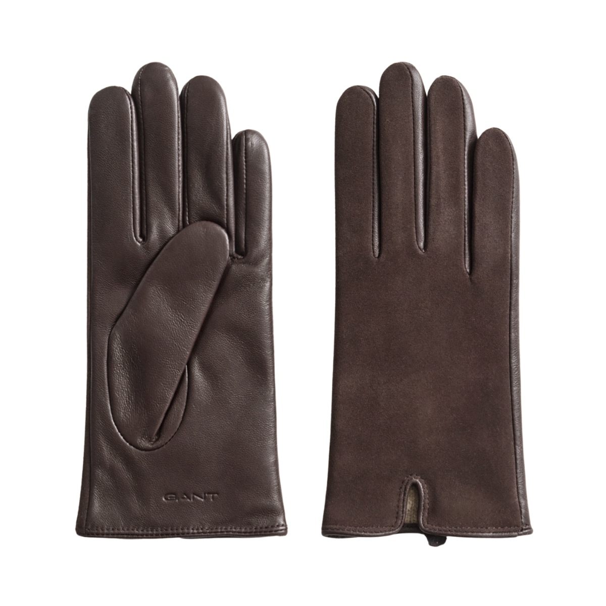 Leather Suede Gloves - Deep Brown