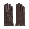 Leather Suede Gloves - Deep Brown