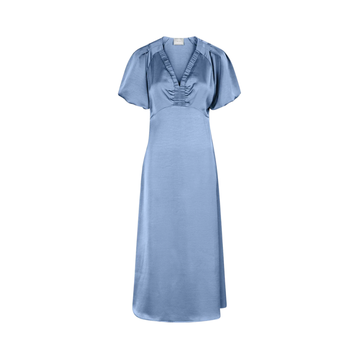Illana Heavy Sateen Dress - Smoke Blue