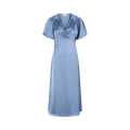 Illana Heavy Sateen Dress - Smoke Blue