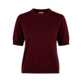 Janet Short Sleeve Knit - Dark Red