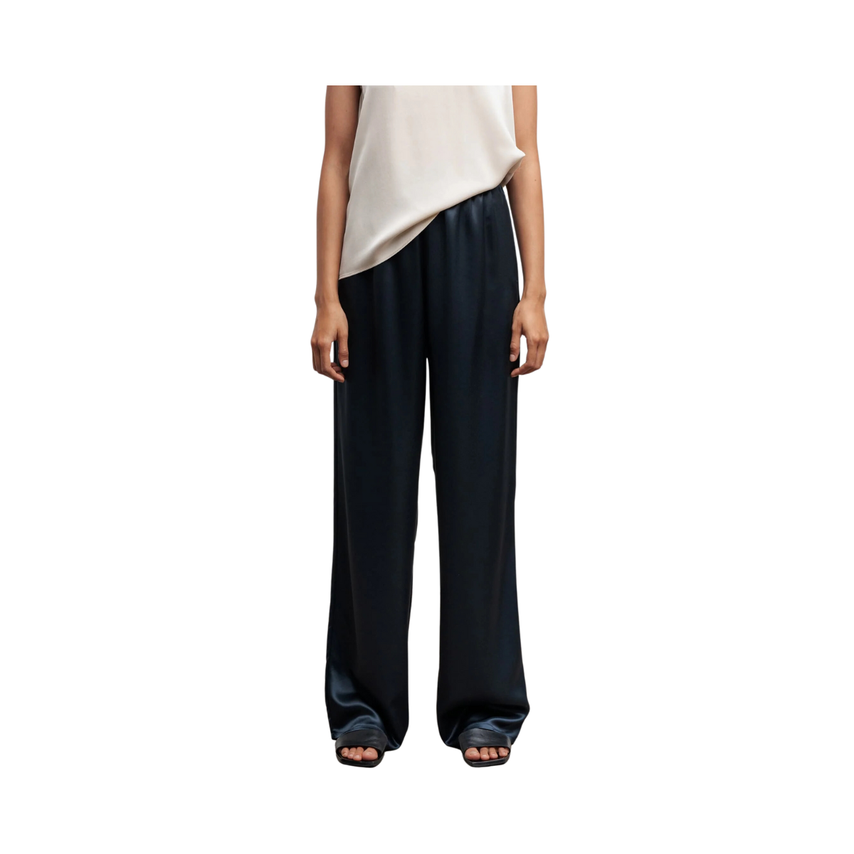 Ayla satin trousers - Blue grey