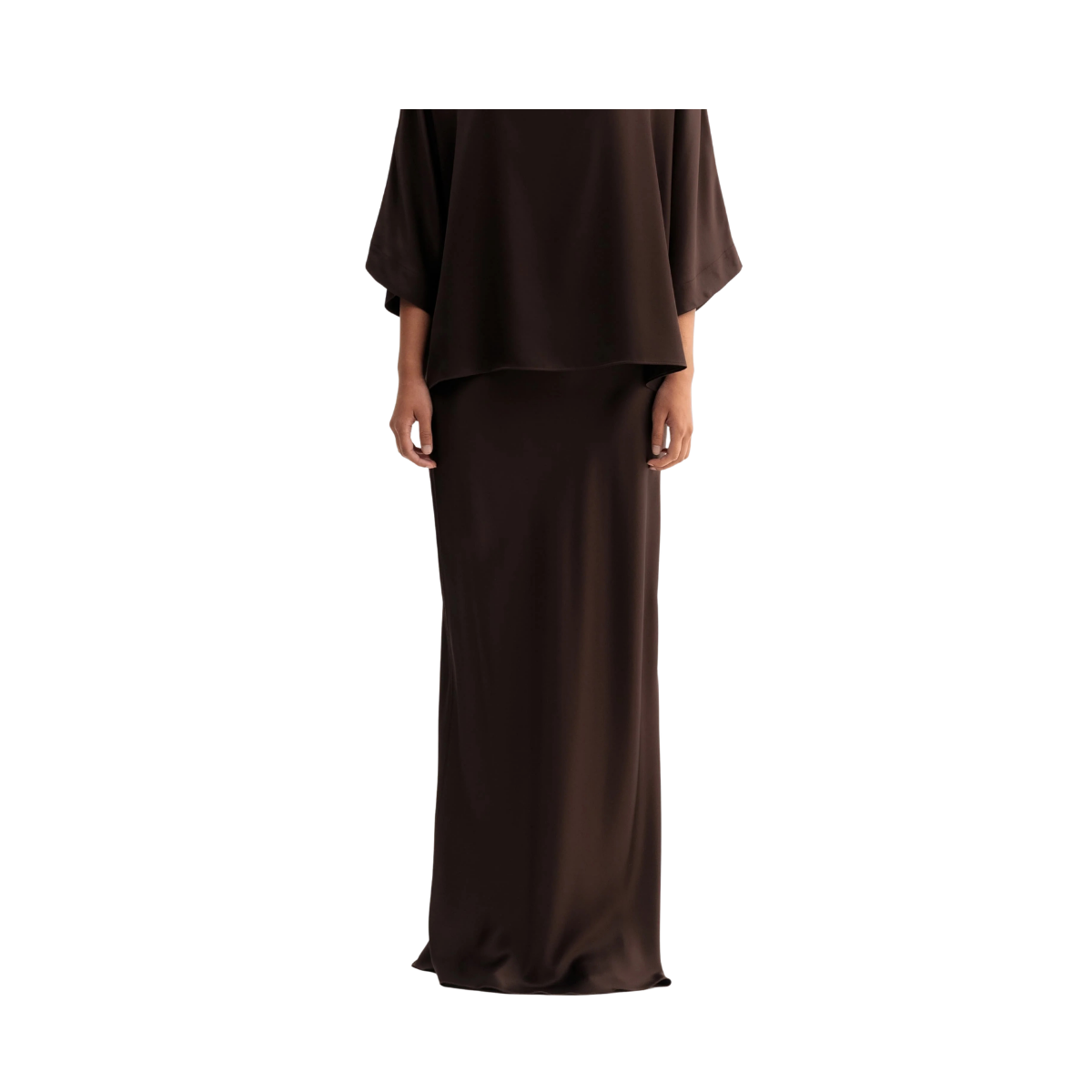Hana Long Logo Skirt - Dark Brown