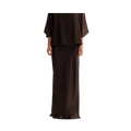 Hana Long Logo Skirt - Dark Brown