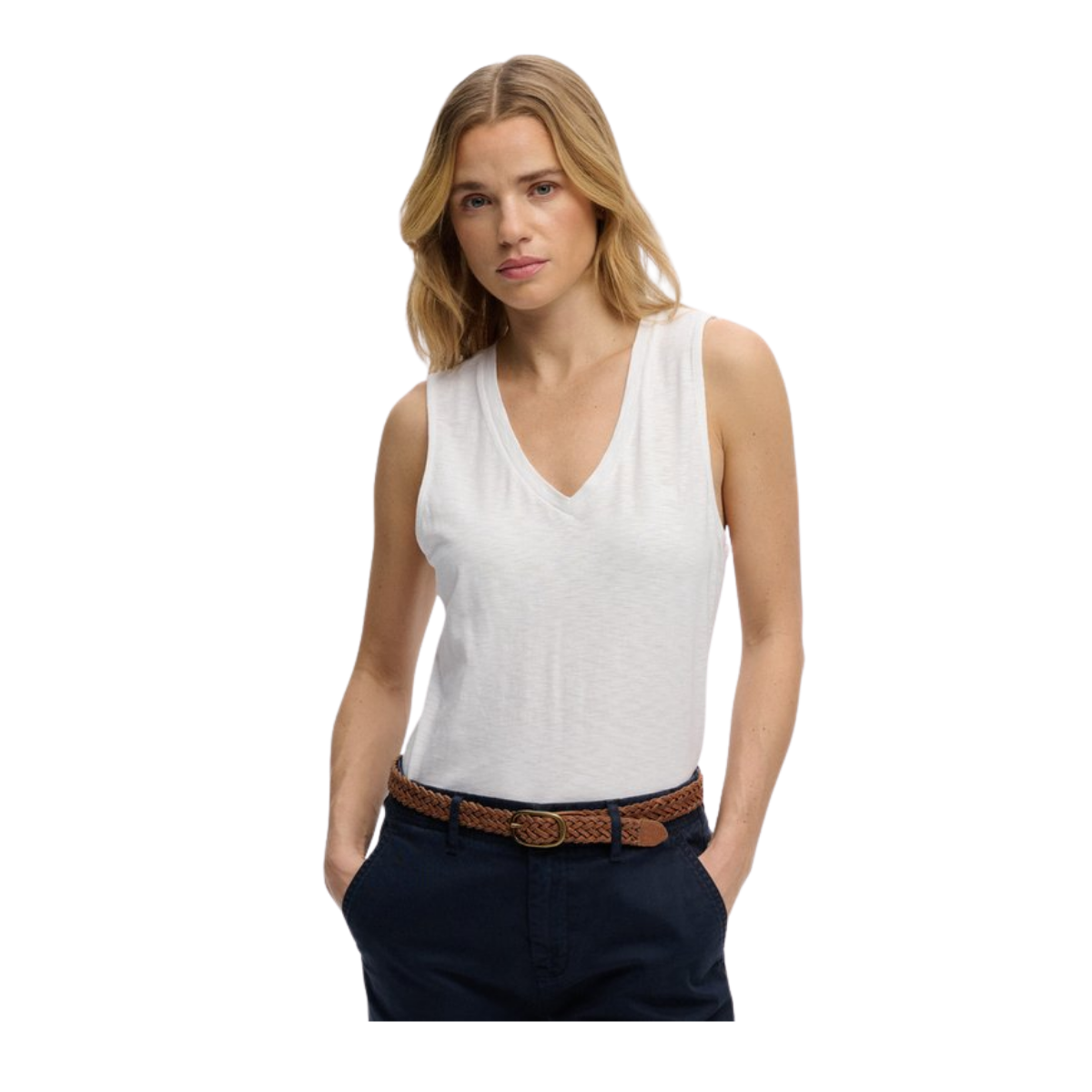 Studios Vee Neck Vest - 01C Optic