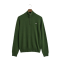 Superfine Lambswool Half Zip - Moss Green