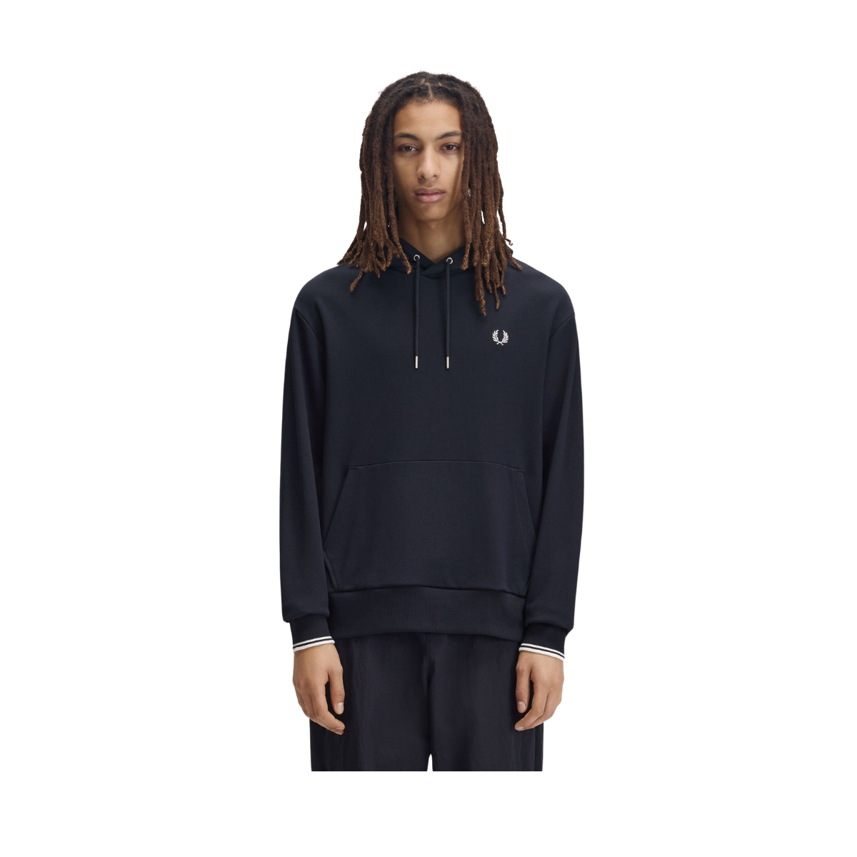 Tipped Hooded Sweatshirt - Navy