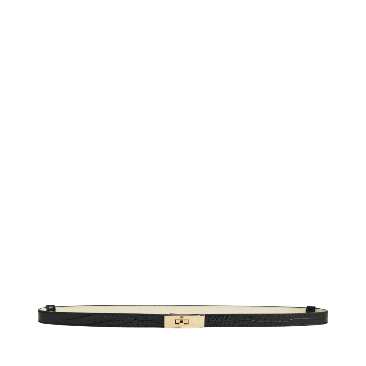 Turnlock Buckle Croco Belt - Black