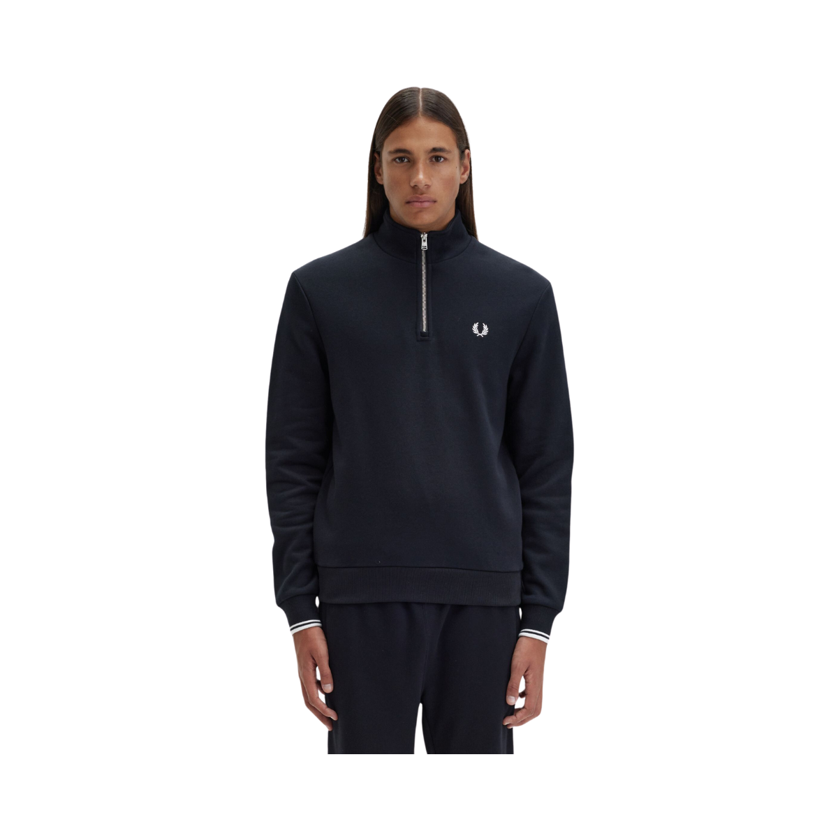 HALF ZIP SWEATSHIRT - Black