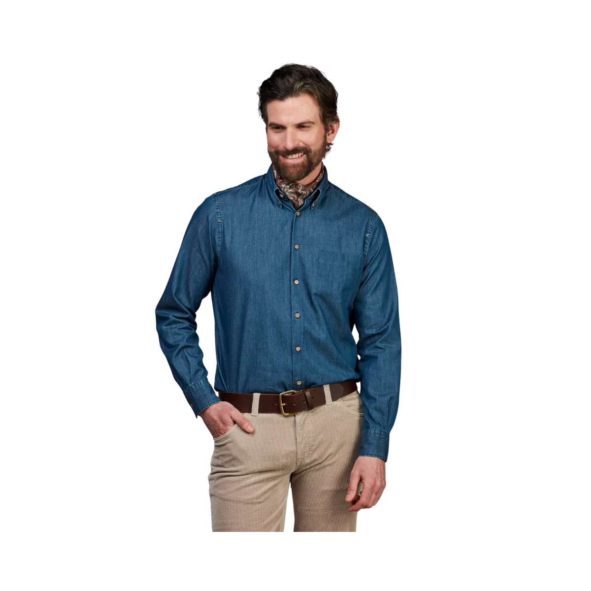 Teo Slub Denim Shirt - Blue