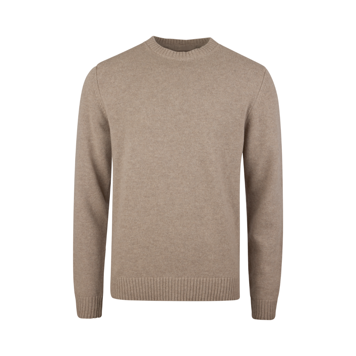 Sweater Knitted Crew Neck - Light brown