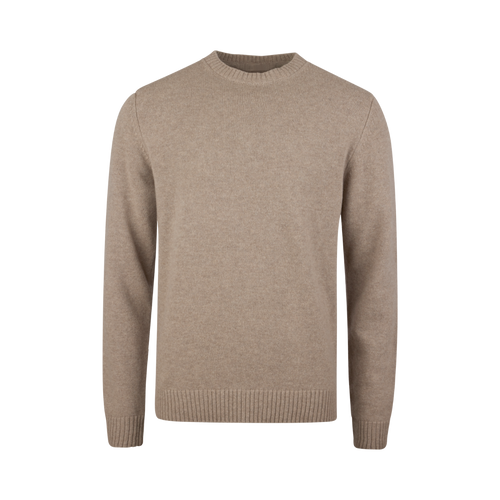 Stenströms PULLOVER KNITTED CREW NECK - LIGHT BROWN