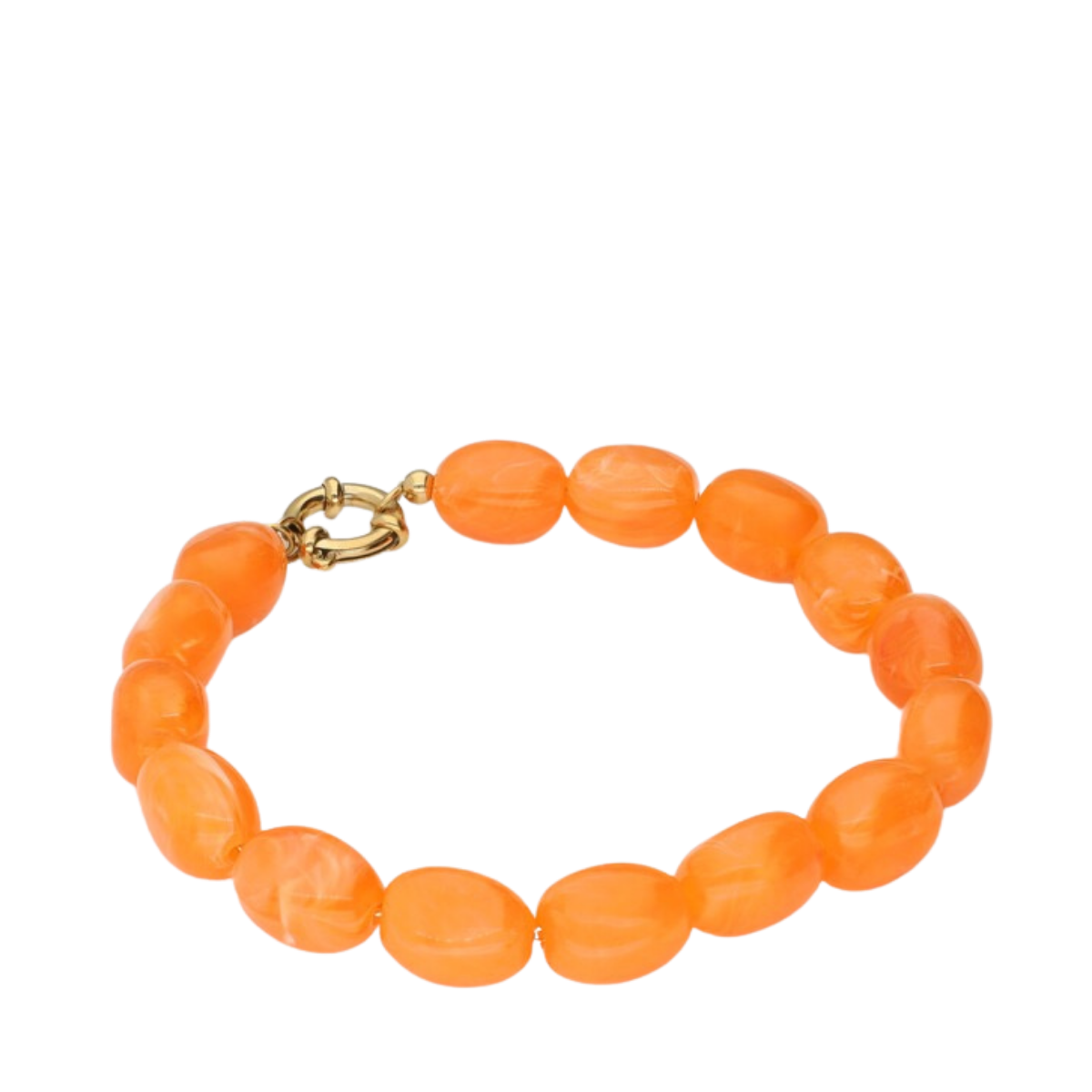 Bracelet Beads Orange - Gold