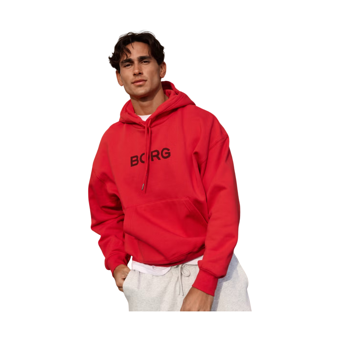 Borg Oversized Hoodie - Flame Scarlet