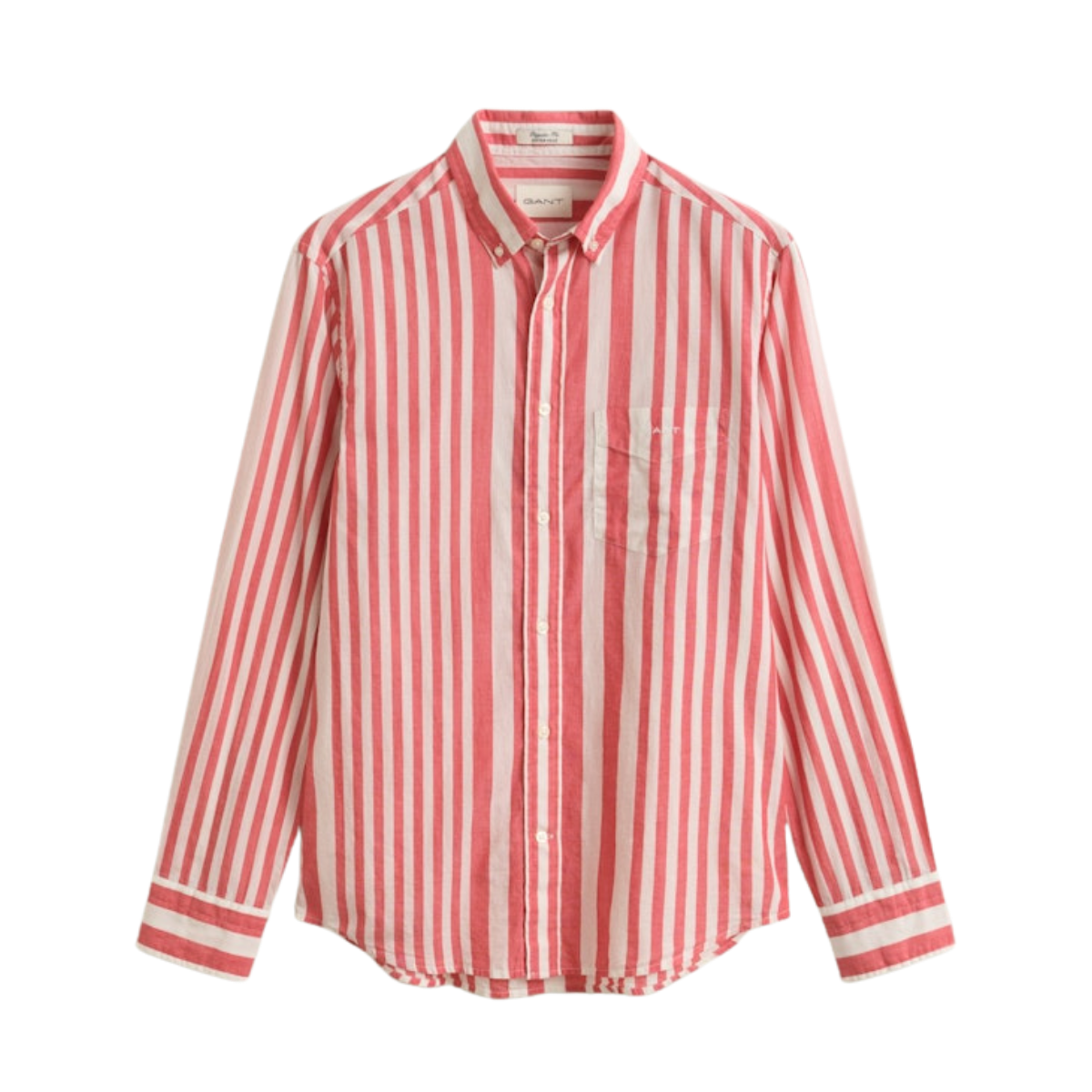 Cotton Voile Stripe Shirt - 641 Rose Red