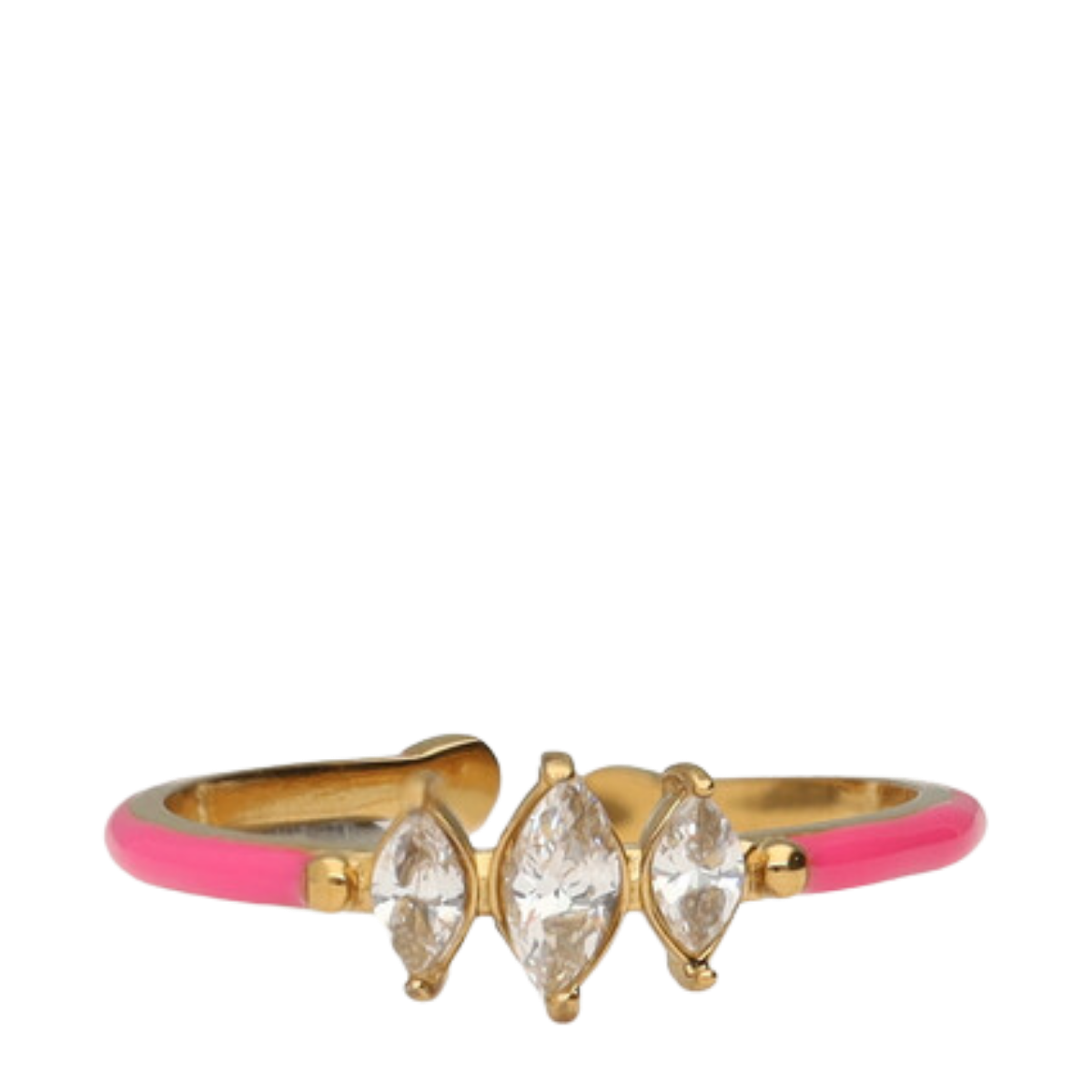 Ring Fine Pink 3 Strass - Gold