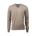 Pullover Knitted V-Neck Merino Wool - Light Brown