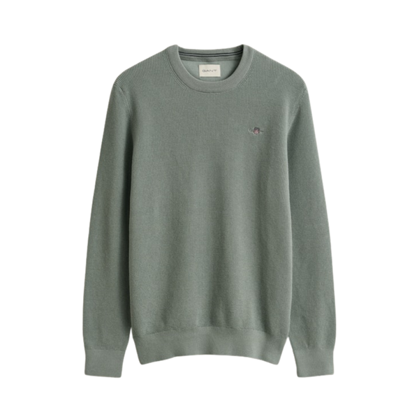 Micro Textured Cotton C-Neck - Ceramic Grey
