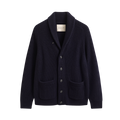 Ribbed Wool Blend Shawl Cardigan - Evening Blue