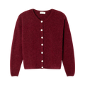 Gilet Court Ml Col Rond Boutonne - Cerisier Chine