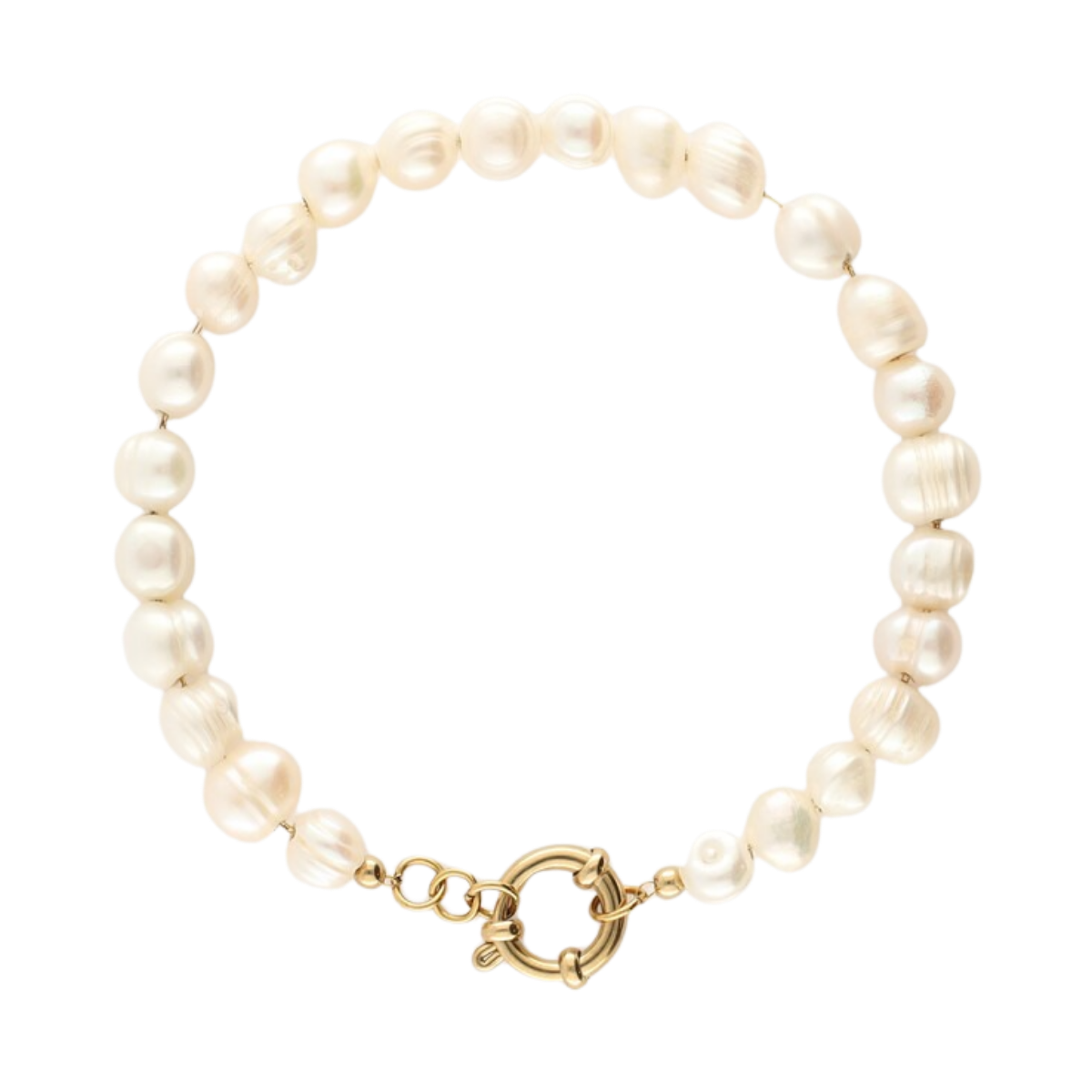 Bracelet with Natural Pearls - Gold