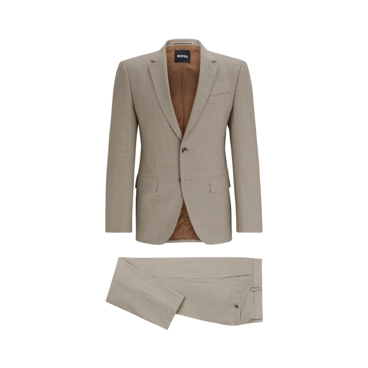 SLIM-FIT SUIT IN MICRO-PATTERNED STRETCH CLOTH 224 - Beige