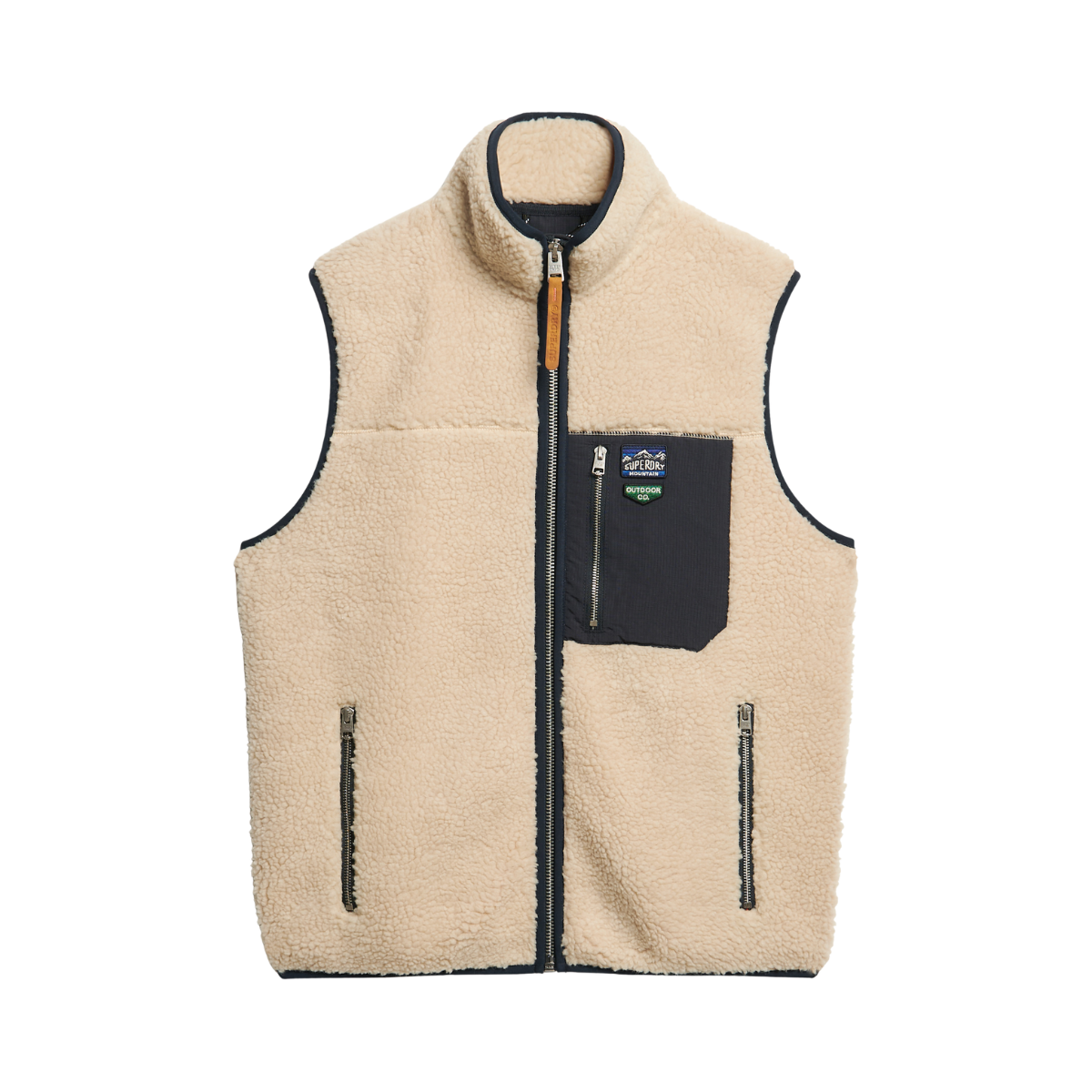 Vintage Retro Fleece Gilet - 1LG Oatmeal Beige