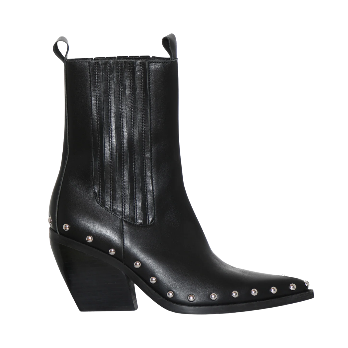 Jorja Studs Pistol Boot - Black