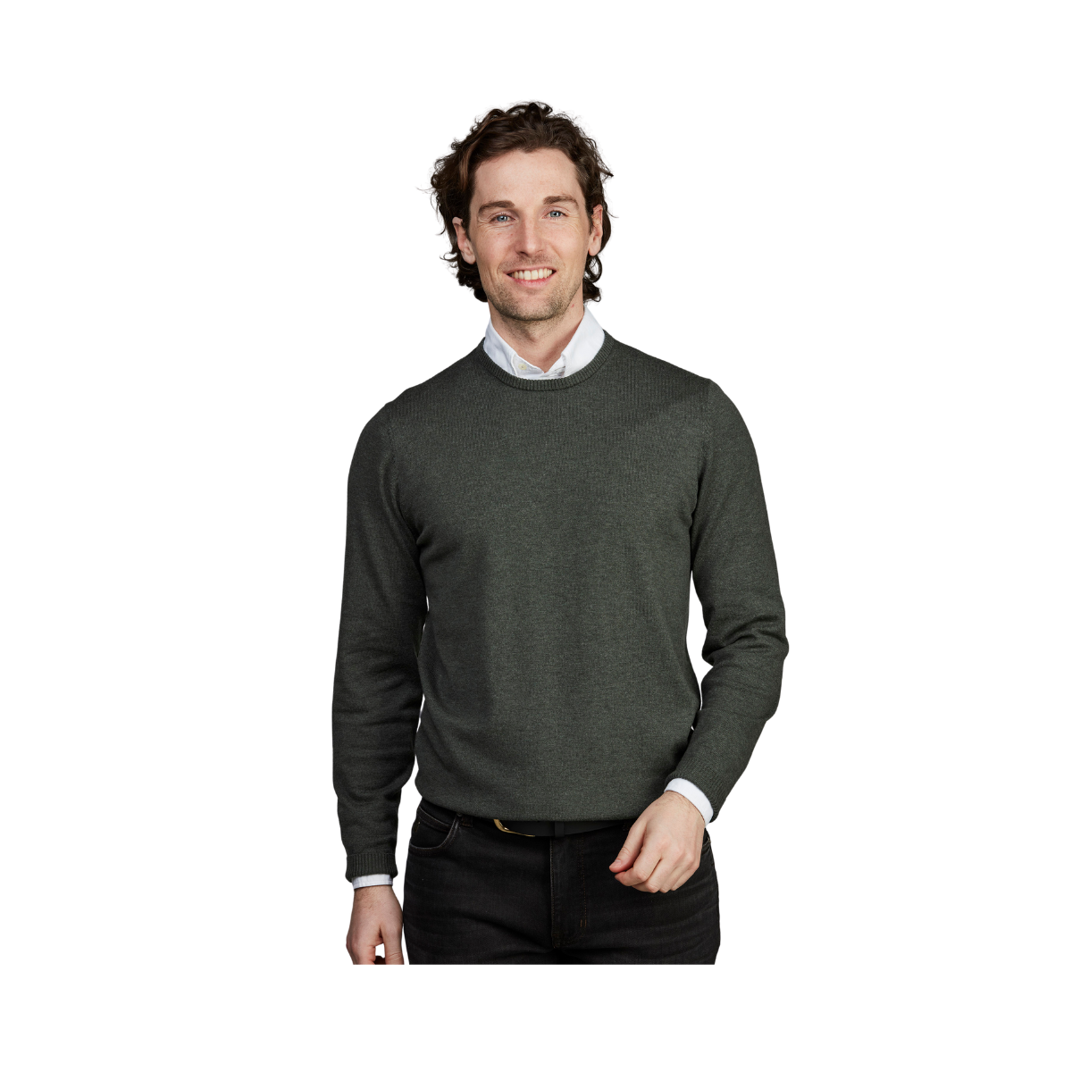 Crew Neck Sweater - Moss Green