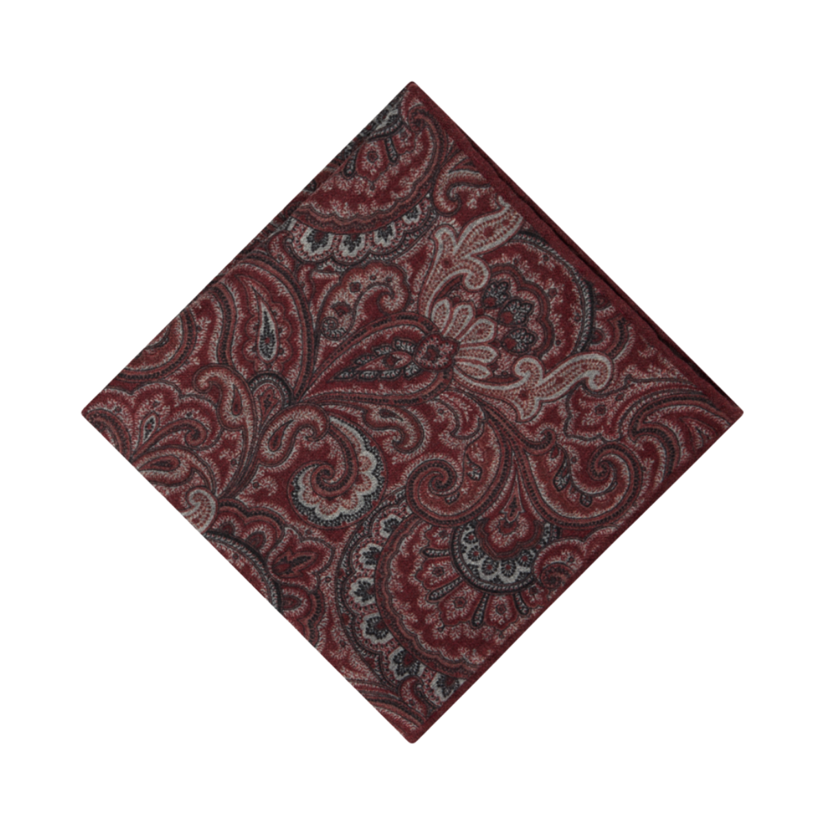 Pocket Square Wool - Dark Orange Pattern