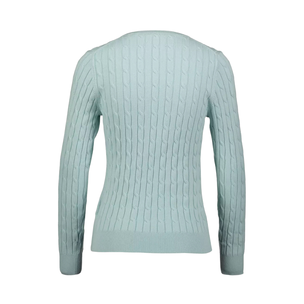 Stretch Cotton Cable C-Neck - 355 Faded Mint