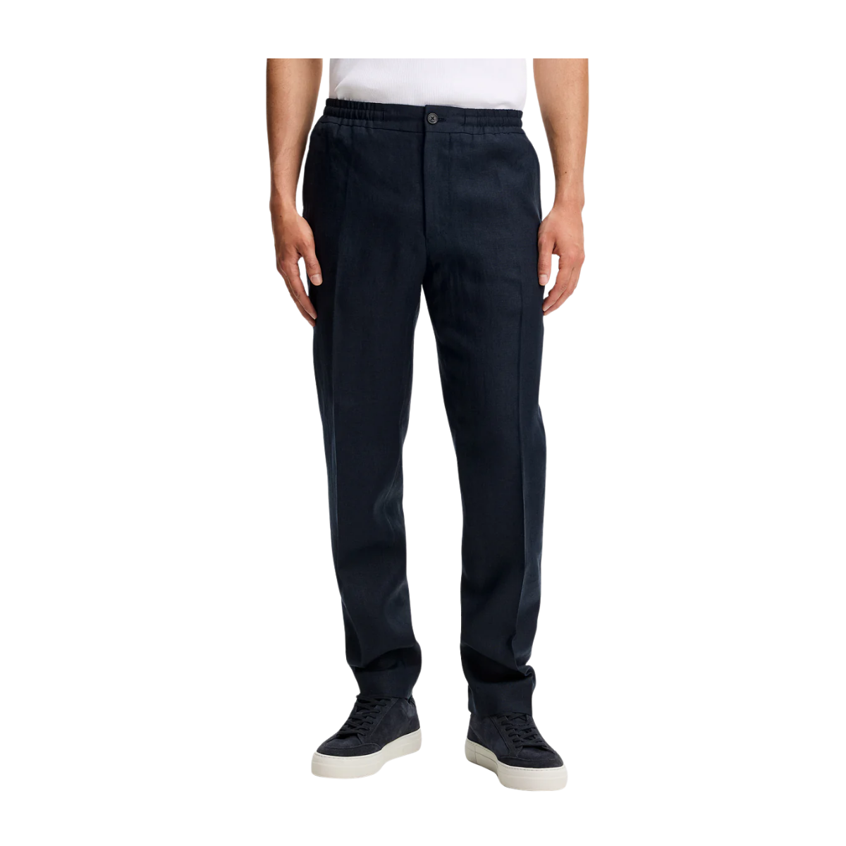 Soren Drape Linen Pants - JL Navy