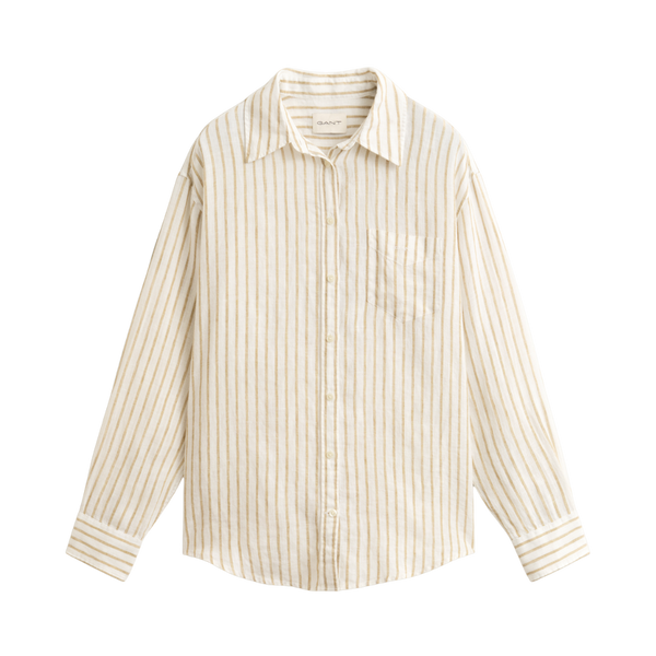 Rel Striped Linen LS Shirt - Oat Beige