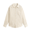 Rel Striped Linen LS Shirt - Oat Beige
