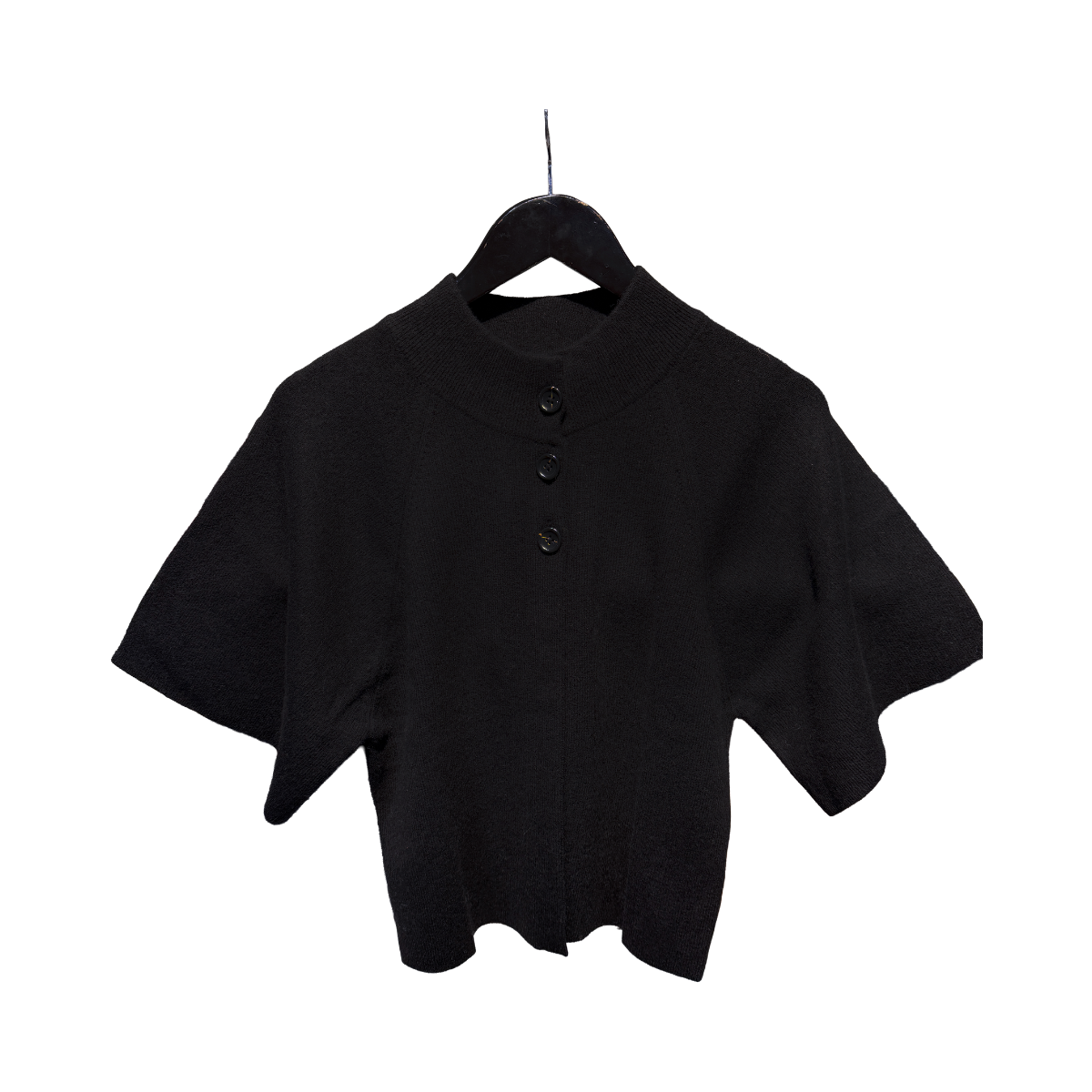 Cardigan Raglan Short Sleeve - Black