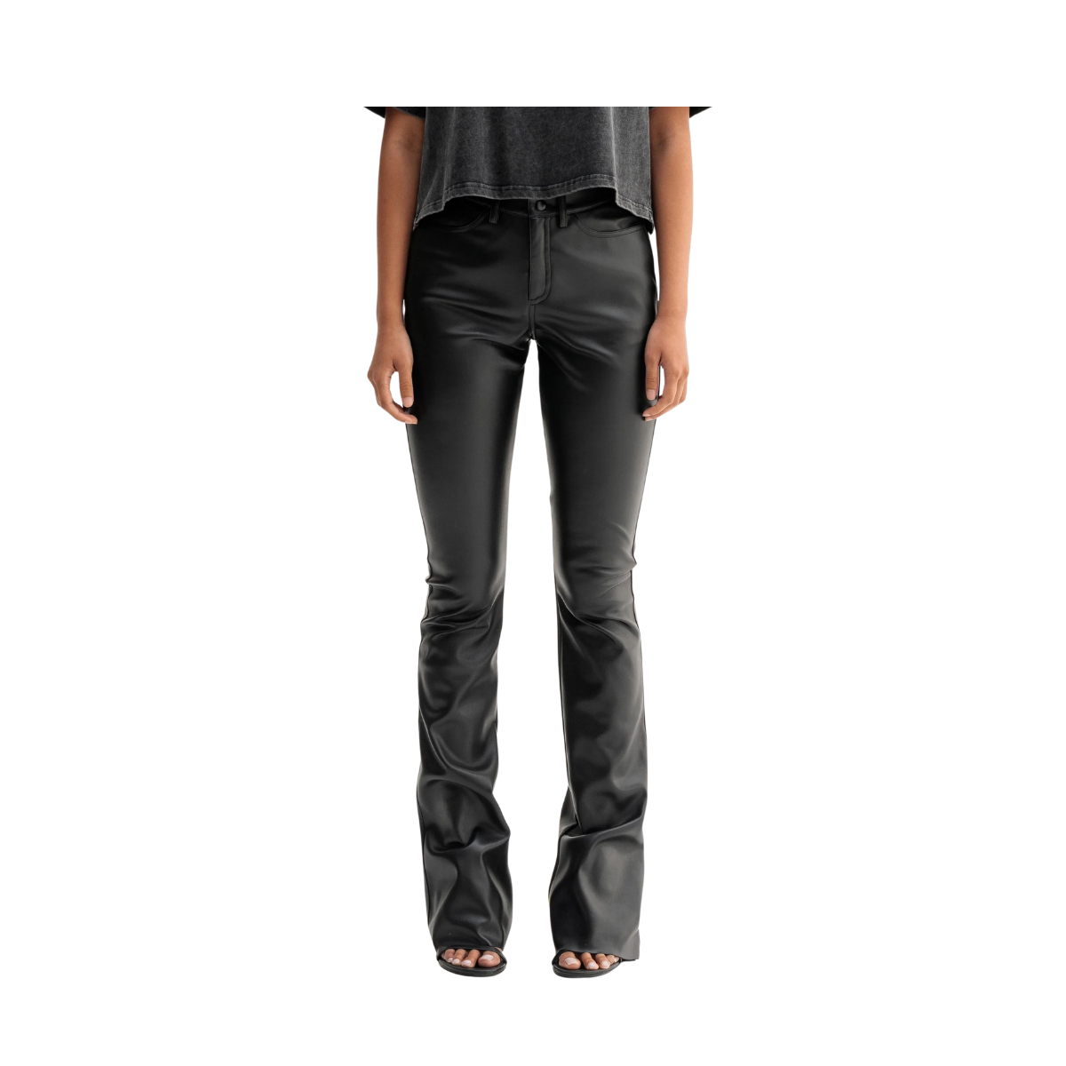 Aiko Leather Trousers - Black