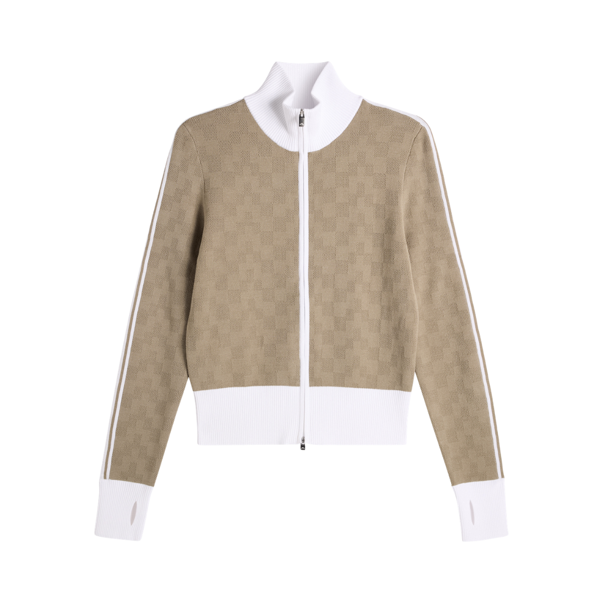 KERLA KNITTED FULL ZIP SWEATER - Brindle