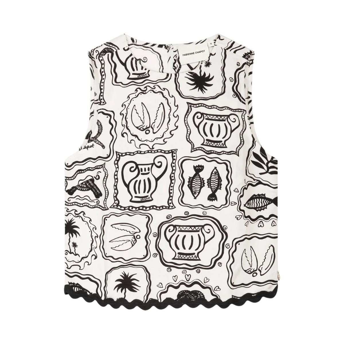 Porto Top - Cosy White/Black