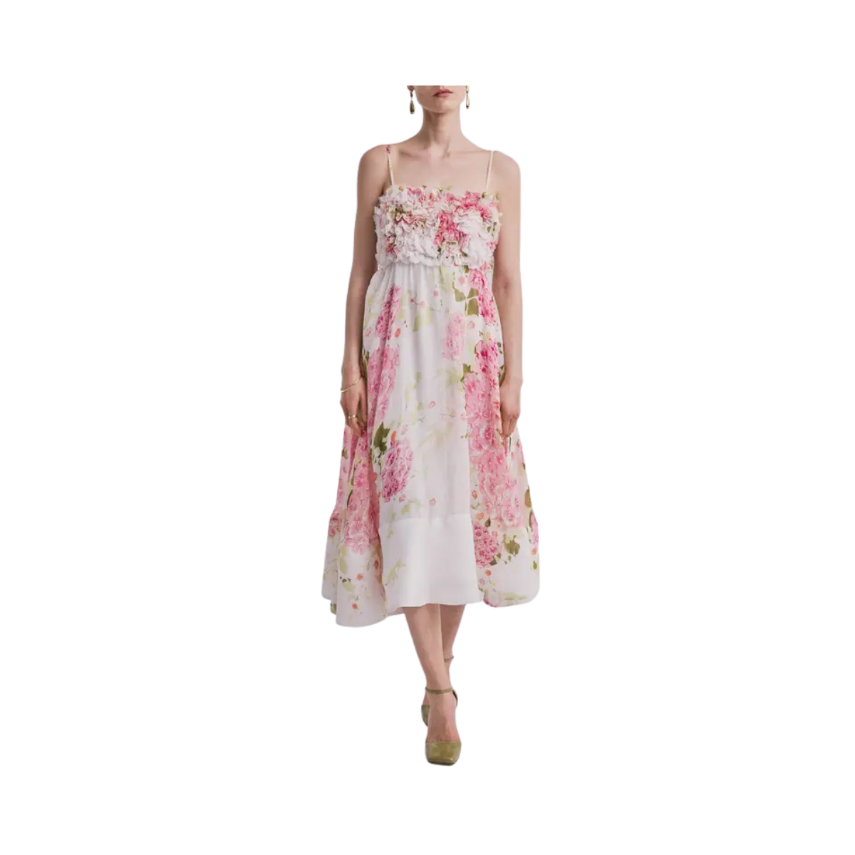 Organza Strap Dress - 285 - Cherry Bloom