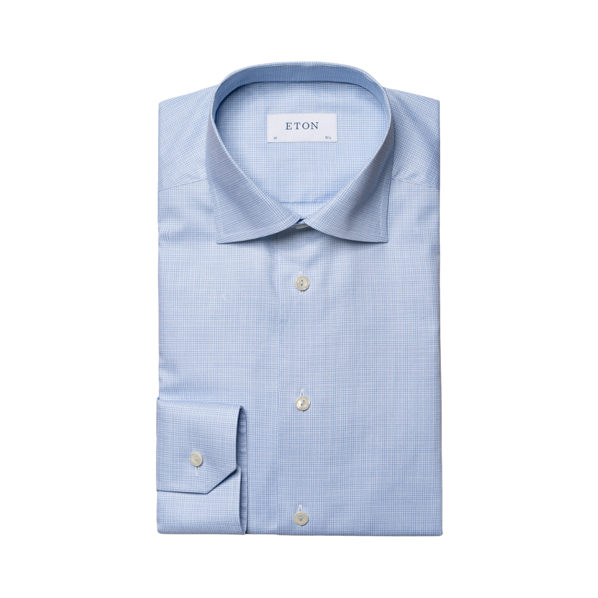 Contemporary Fit Check Signature Oxford Shirt Cut Away Collar - Blue