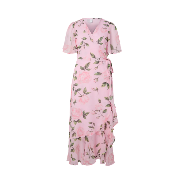 YASVeneda SS Maxi Wrap Dress - Pink Lady/Veneda Pri