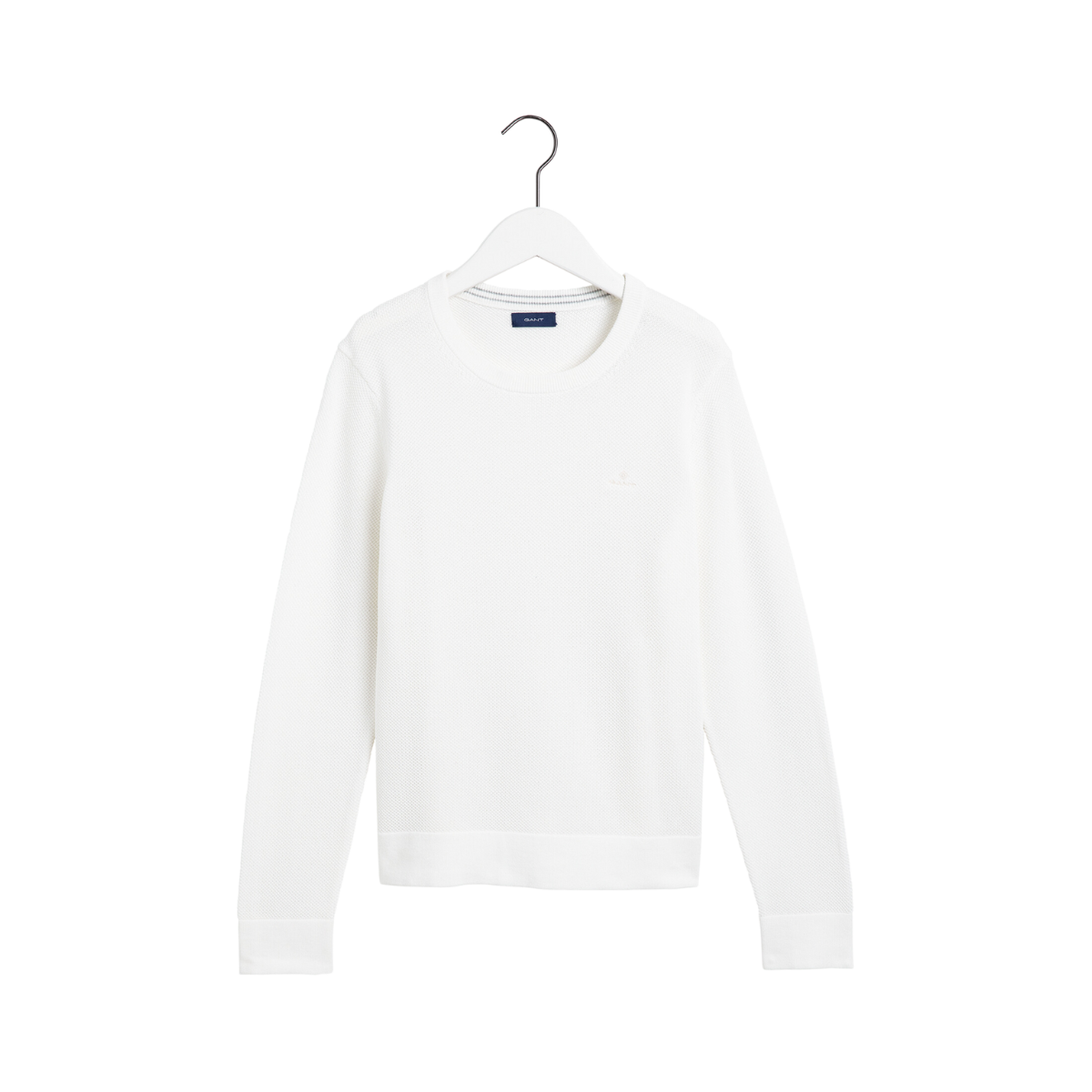 Cotton Pique Crew - White