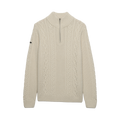 Jacob Cable Half Zip Knit - Ecru