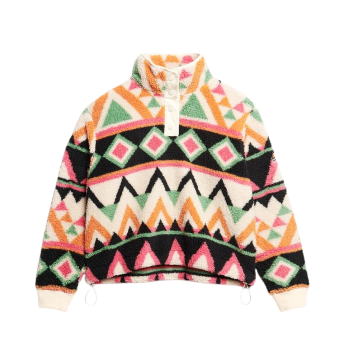 Super Soft Printed Half Zip - F9S Cream Terry Print