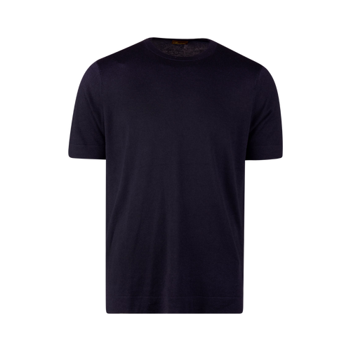Stenströms T-SHIRT KNITTED CREW NECK - NAVY