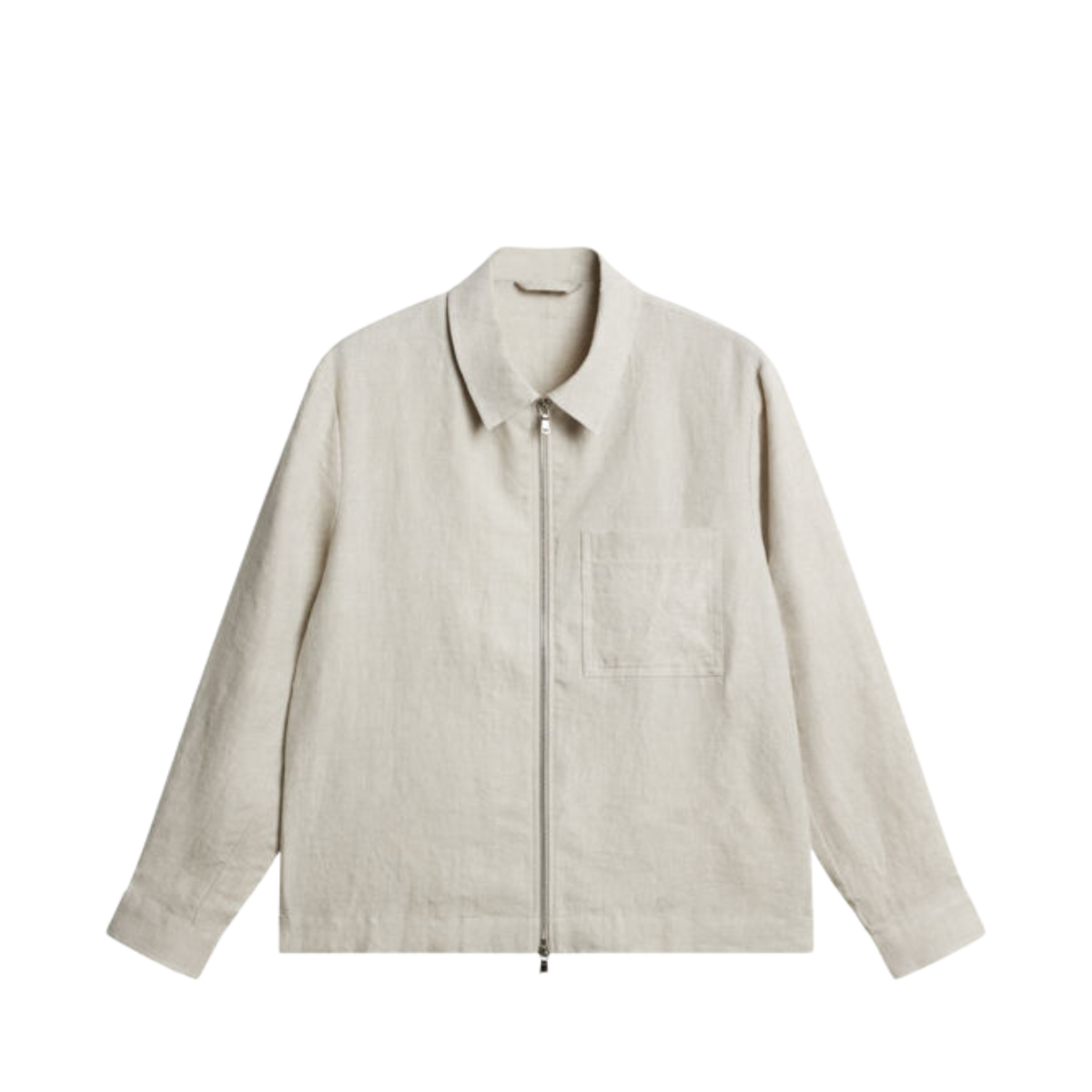 Julius Drape Linen Overshirt - Moonbeam