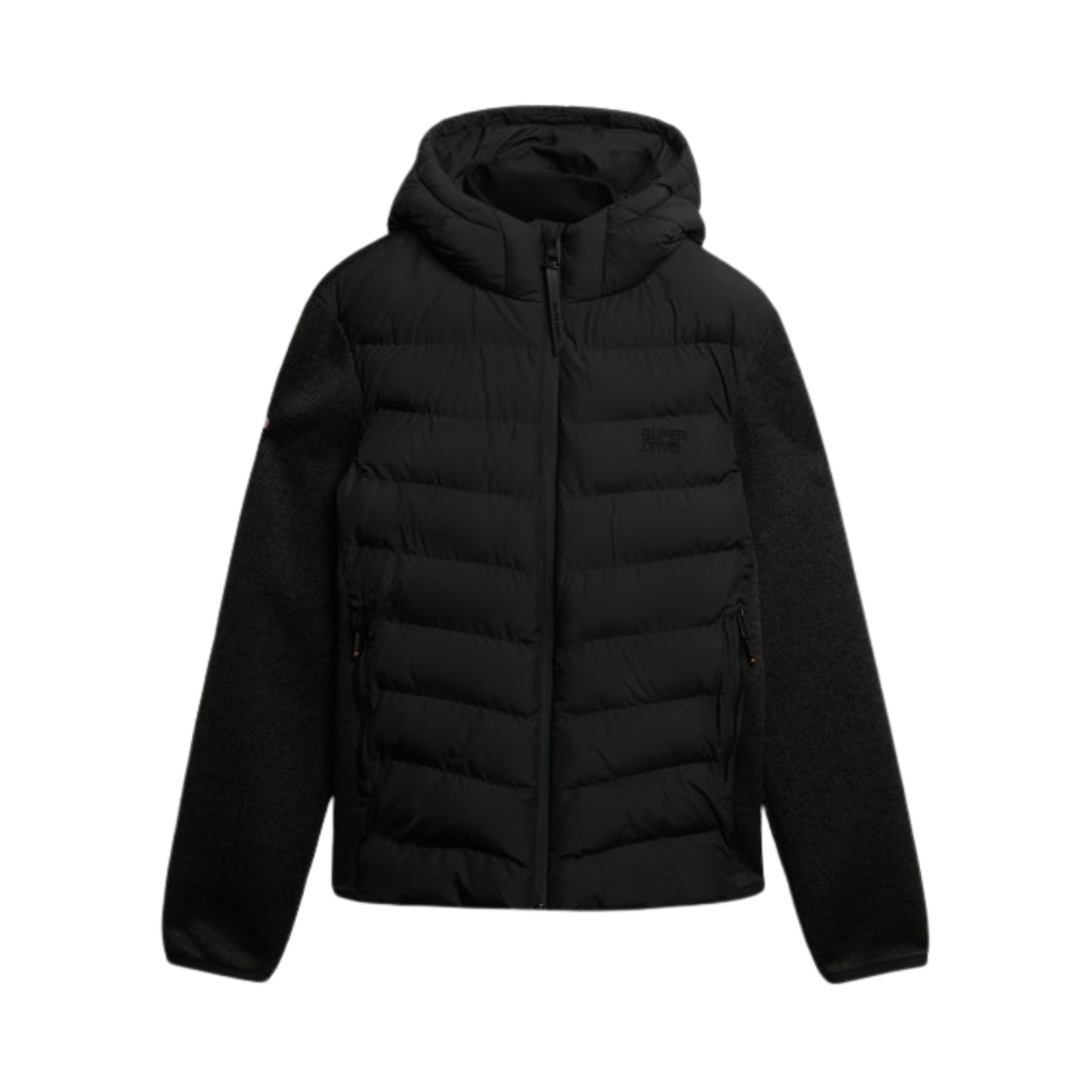Hooded Storm Knit Hybrid Jacket - AZB Black Marl