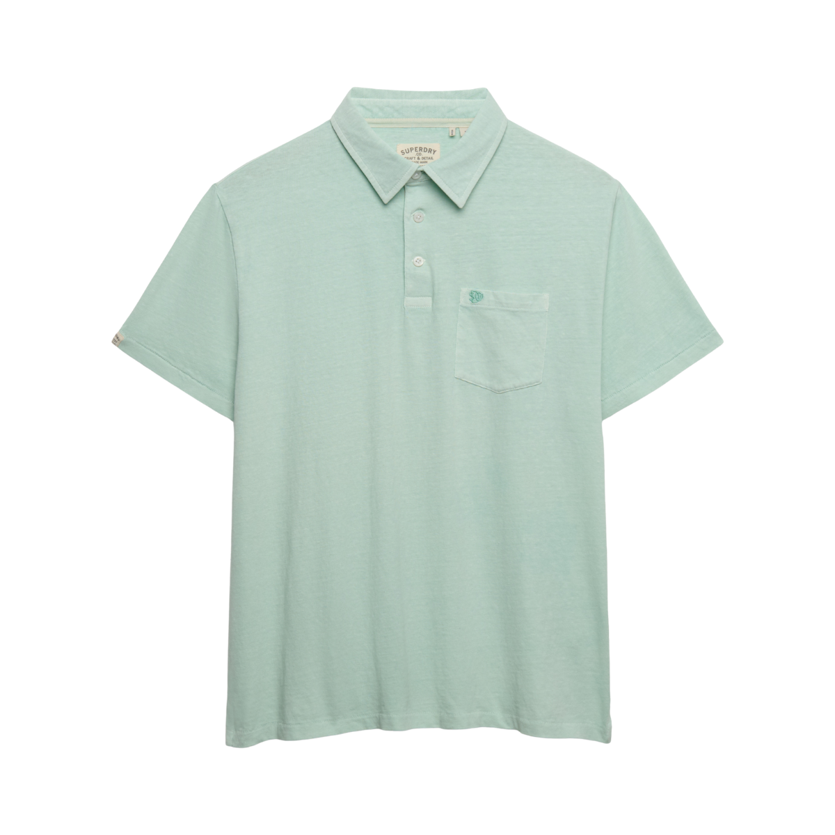 Classic Cotton Linen Polo - Fresh Mint Green